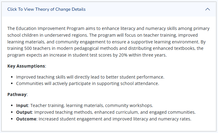 Theory of Change Details